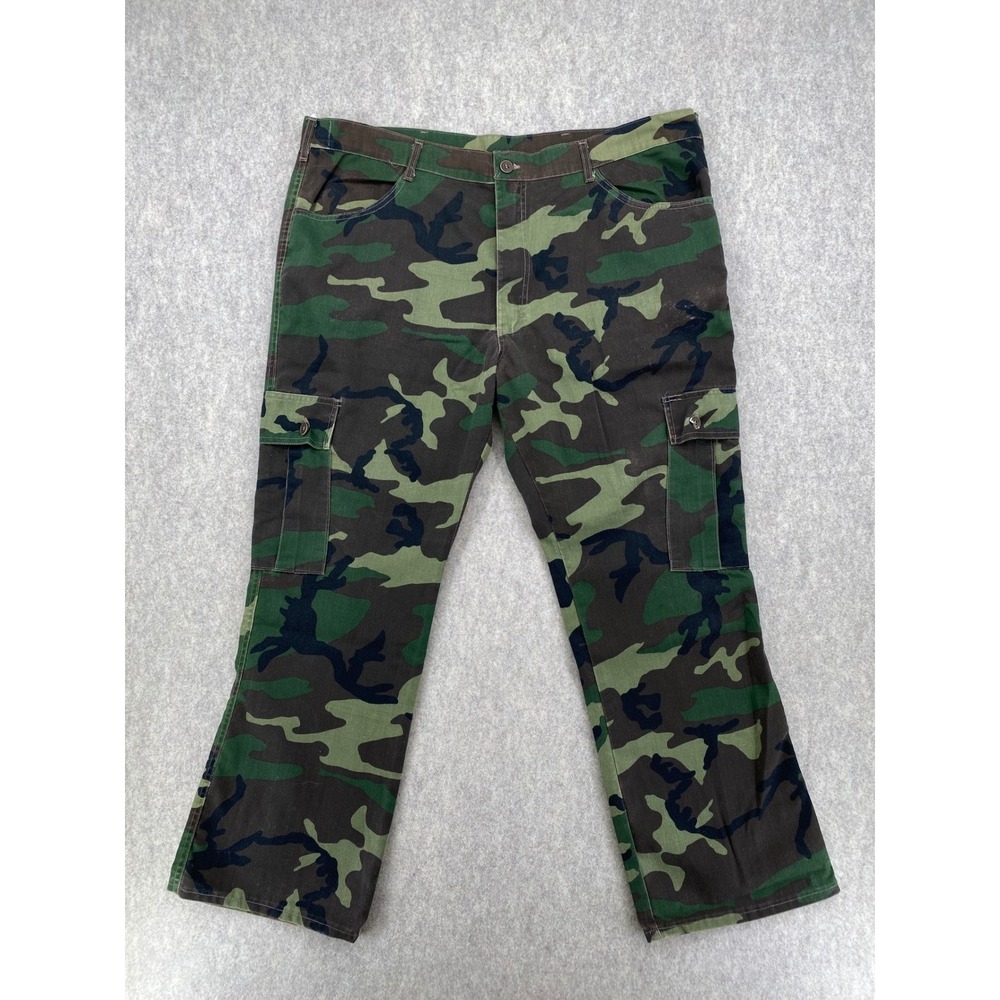 Vintage Woodland Camo Pants Mens Green Brown Camouflage Utility Trousers